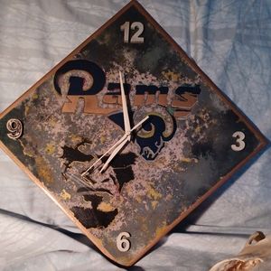 And made ceramic Rams wall clock one of a kind